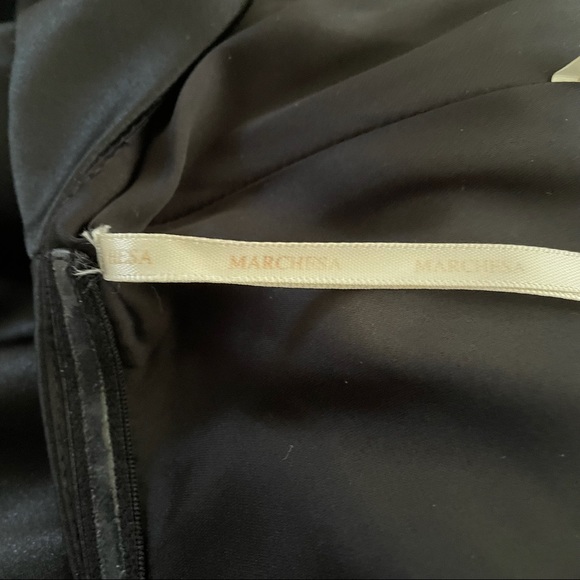 Marchesa Notte Silk Black Ruffle One Shoulder Dress size 4 - Picture 12 of 12